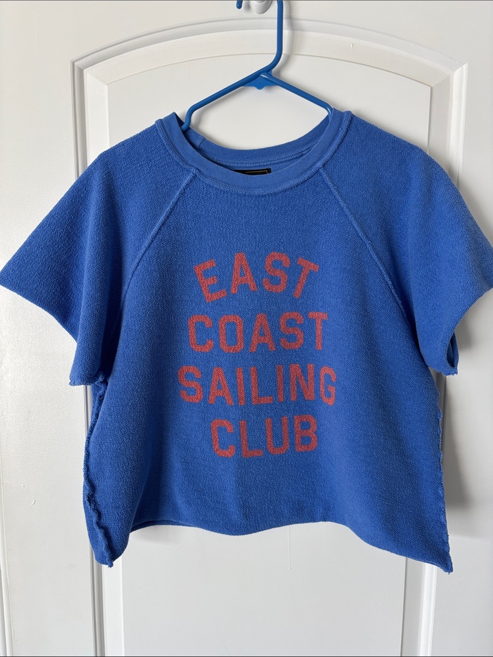 Retrobrand Los Angeles crop short sleeve reverse knit sweatshirt  M? L?